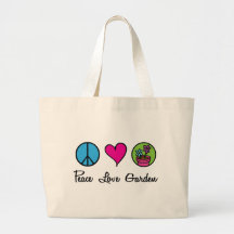 Peace Love Garden Canvas Bag