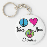 Peace Love Garden Key Chain