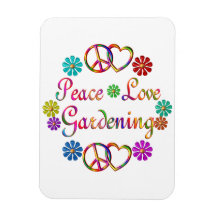 PEACE LOVE GARDENING RECTANGLE MAGNETS