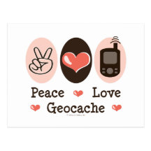 Peace Love Geocache Postcards