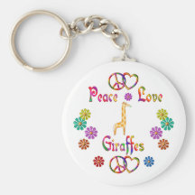 PEACE LOVE GIRAFFES KEYCHAINS