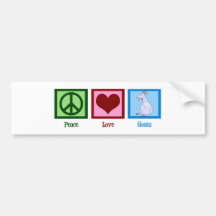 Peace Love Goats Bumper Sticker