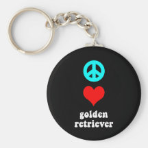 Peace love Golden Retriever Keychain