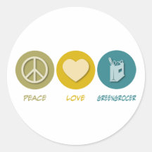 Peace Love Greengrocer Round Stickers