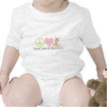 peace love gymnastics blonde t-shirt