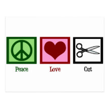 Peace Love Haircuts Postcard