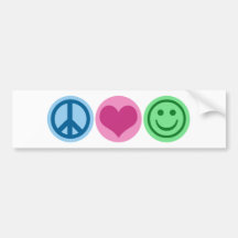 Peace Love Happiness Bumper Sticker