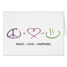 Peace + Love = Happiness Greeting Cards