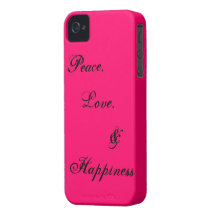 Peace, Love, & Happiness iPhone 4 Case-Mate Case