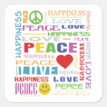 Peace Love Happiness Stickers