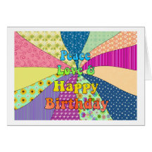Peace Love & Happy Birthday Cards