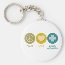 Peace Love Health and Safety Keychain
