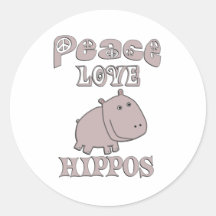 Peace Love Hippos Sticker