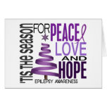 Peace Love Hope Christmas Holiday Epilepsy Card