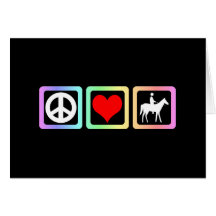 Peace love horse greeting card