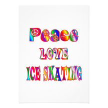Peace Love Ice Skating Custom Announcements