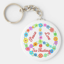 Peace Love Ice Skating Key Chain