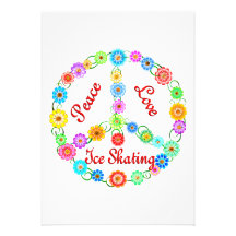 Peace Love Ice Skating Personalized Invite