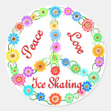 Peace Love Ice Skating Sticker