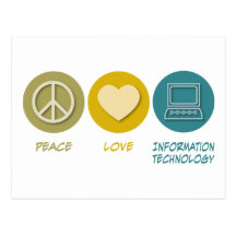 Peace Love Information Technology Post Cards