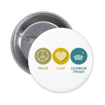 Peace Love Interior Design Button