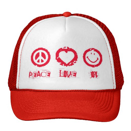Peace Love Joy Mesh Hats