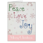 Peace, Love, Joy Snowflakes Card