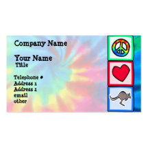 Peace, Love, Kangaroos Business Cards