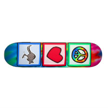 Peace, Love, Kangaroos Skate Board
