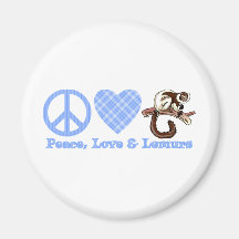 Peace, Love & Lemurs Magnets