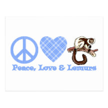 Peace, Love & Lemurs Post Cards