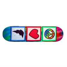 Peace, Love, Lightning Bolt Custom Skate Board