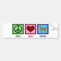 Peace Love Llamas Bumper Stickers