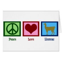 Peace Love Llamas Greeting Card