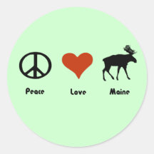 Peace Love Maine Stickers