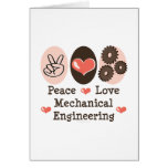 Peace Love Mechanical Engineering Greeting Card