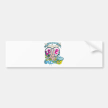 Peace Love Music - Sixties 1960 Illustration Bumper Stickers