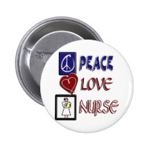 PEACE LOVE NURSE BUTTONS