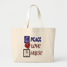 PEACE LOVE NURSE TOTE BAG