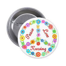 PEACE LOVE NURSING BUTTON