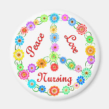 PEACE LOVE NURSING REFRIGERATOR MAGNETS