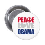 Peace Love Obama Buttons