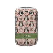 Peace Love Owl Blackberry Bold Case Cover