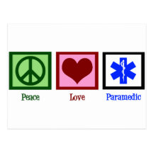 Peace Love Paramedic Post Cards