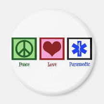 Peace Love Paramedic Refrigerator Magnets