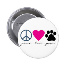 Peace Love Paws Buttons