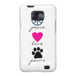 Peace Love Paws Galaxy SII Cover