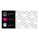 Peace Love Paws Photo Card