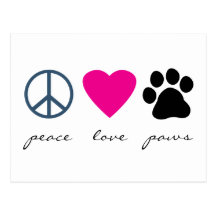 Peace Love Paws Postcards