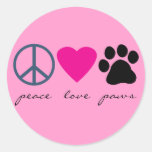 Peace Love Paws Stickers